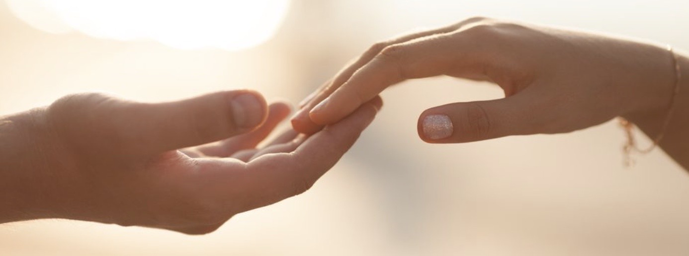 two hands touching